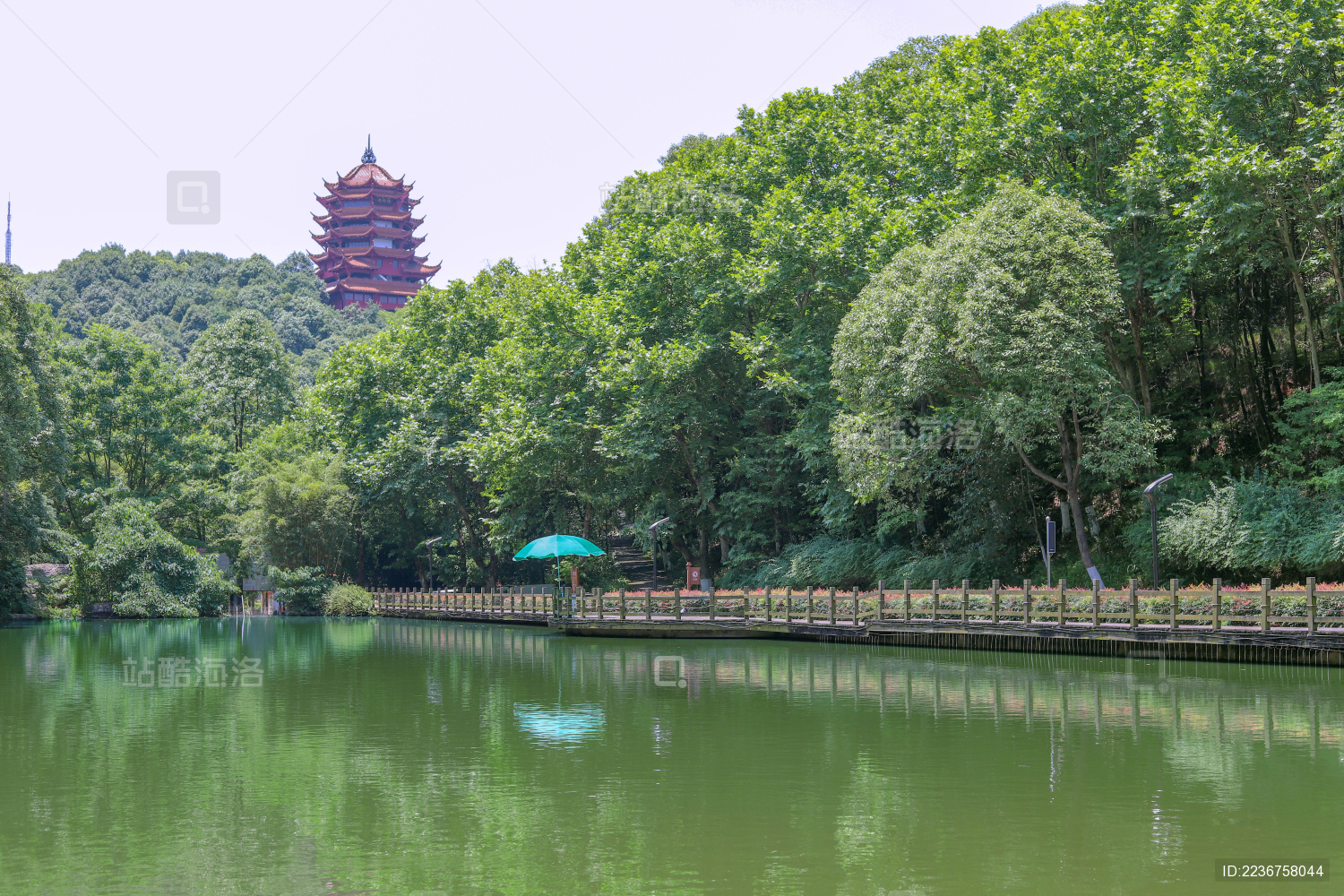 中国四川省德阳市东湖山公园自然景色