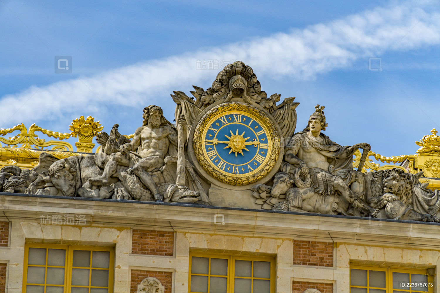 法国巴黎凡尔赛宫顶部特写