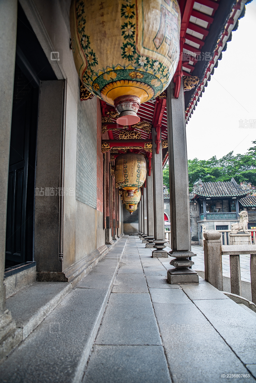 中国广东省佛山祖庙灵应祠走廊