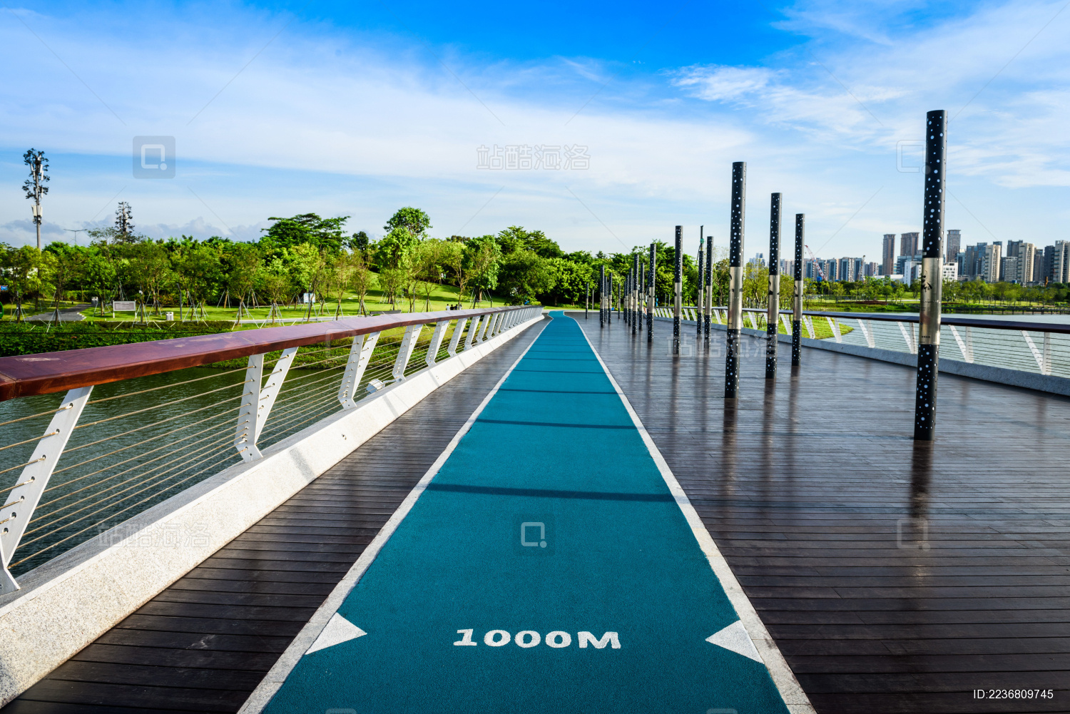 亚洲中国广东深圳市人才湿地公园星光大道人才桥景观