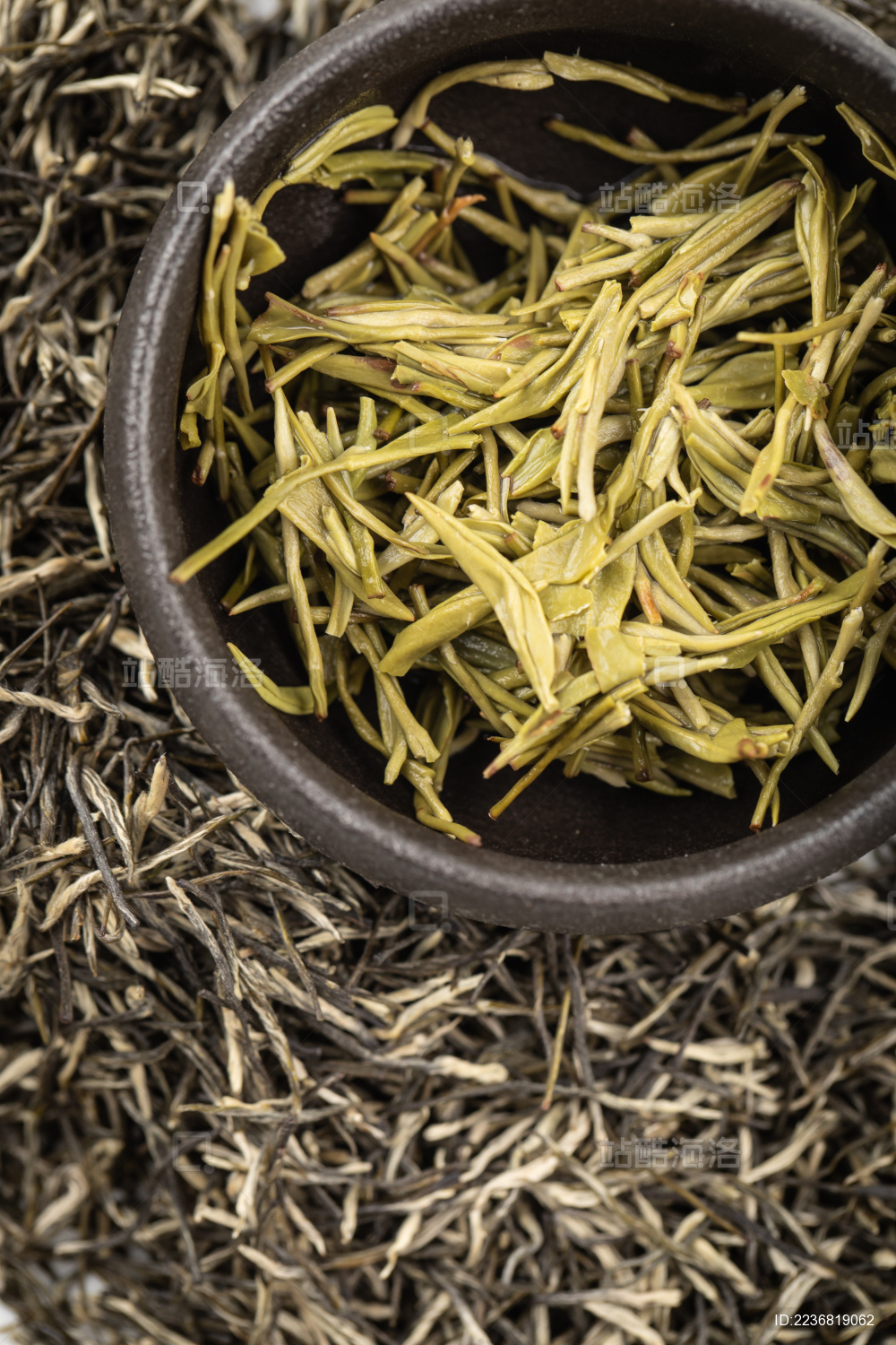 南京雨花茶茶叶背景微距特写
