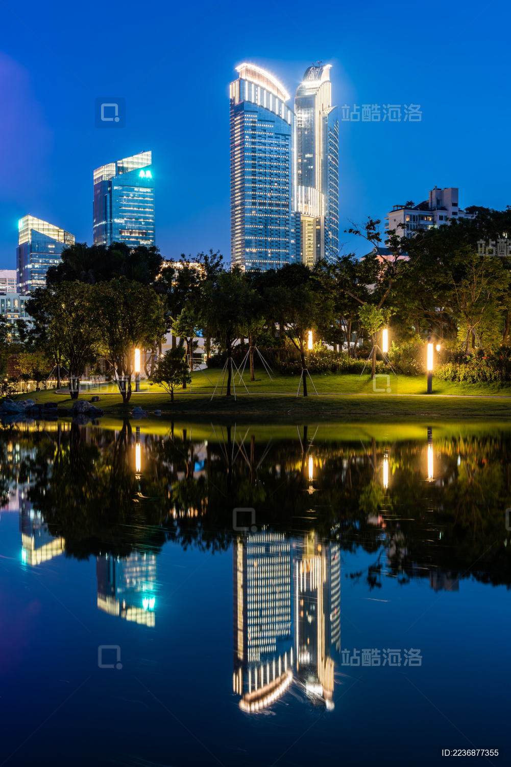 中国广东省深圳市香蜜公园夜景