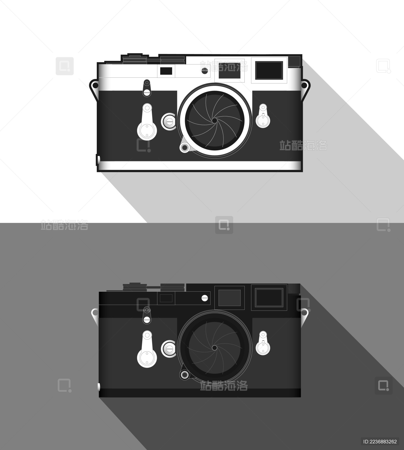 中古菲林胶片相机矢量插画设计素材