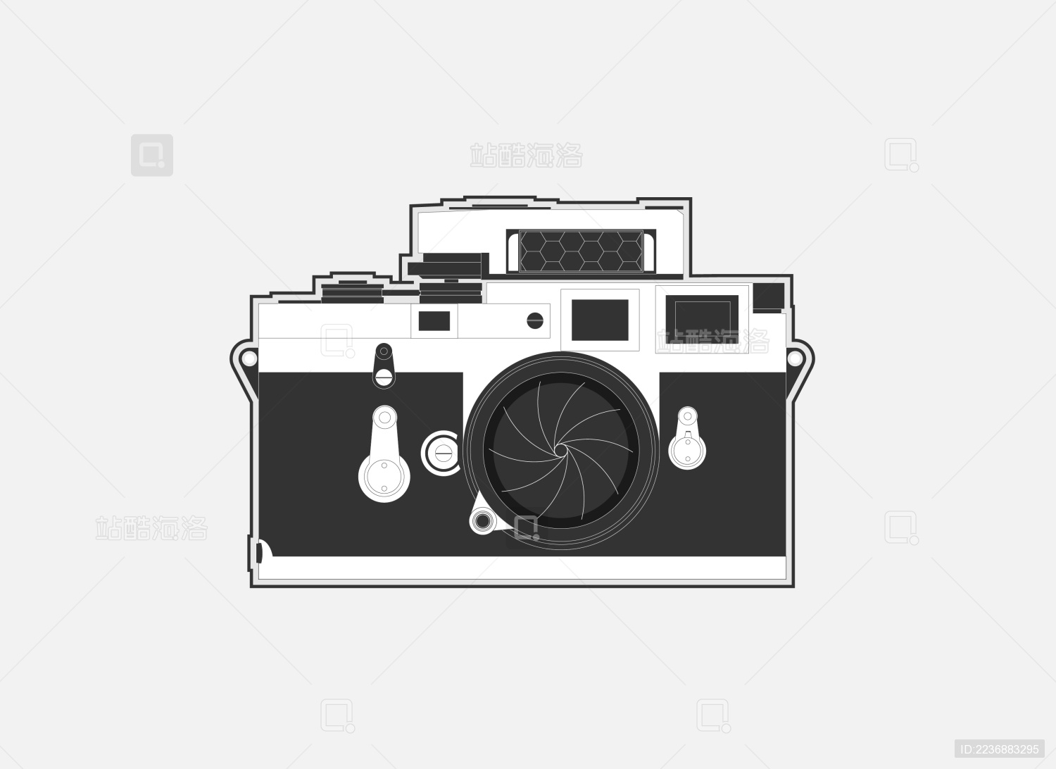 中古菲林胶片相机矢量插画设计素材