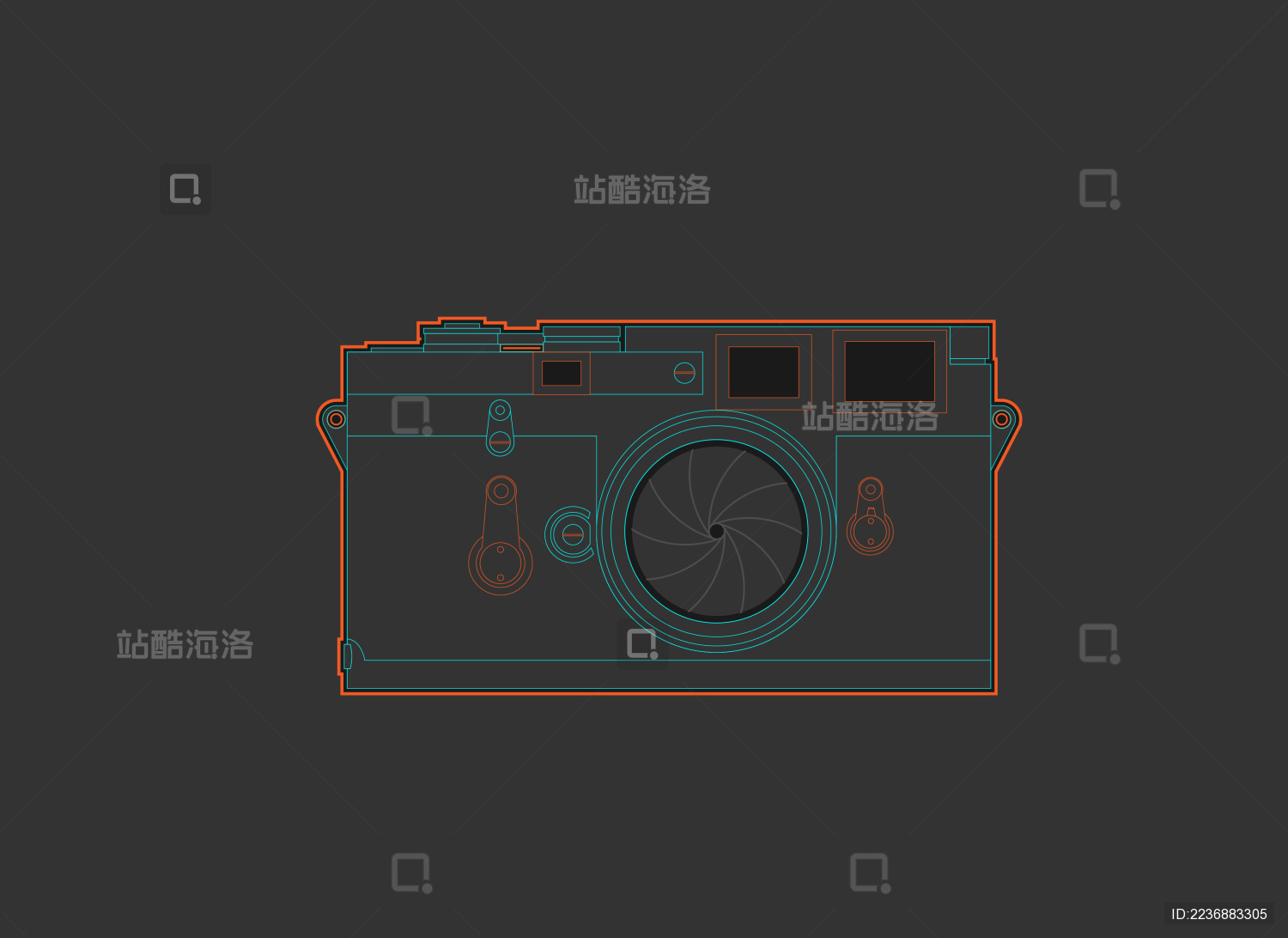 中古菲林胶片相机矢量插画设计素材