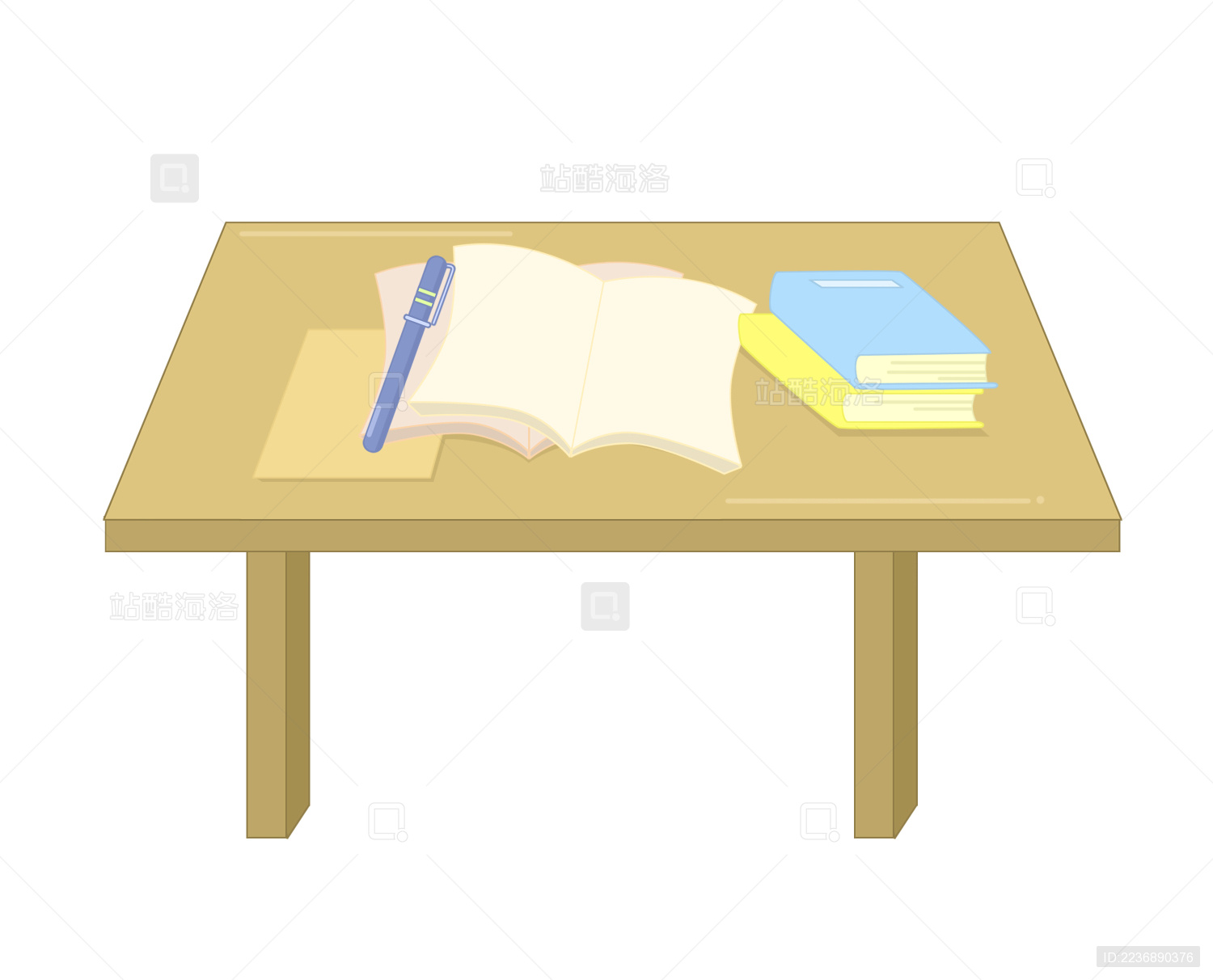 书籍作业本学习做作业教育插画