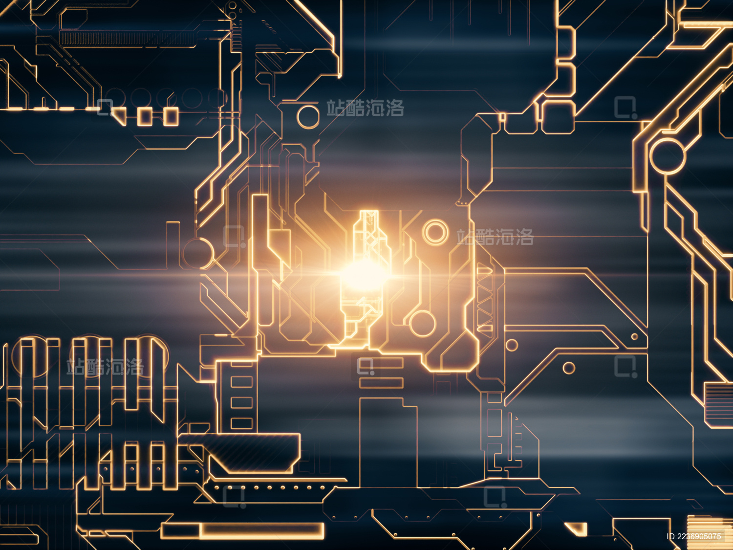 带有科技感的发光电子数字电路板背景素材