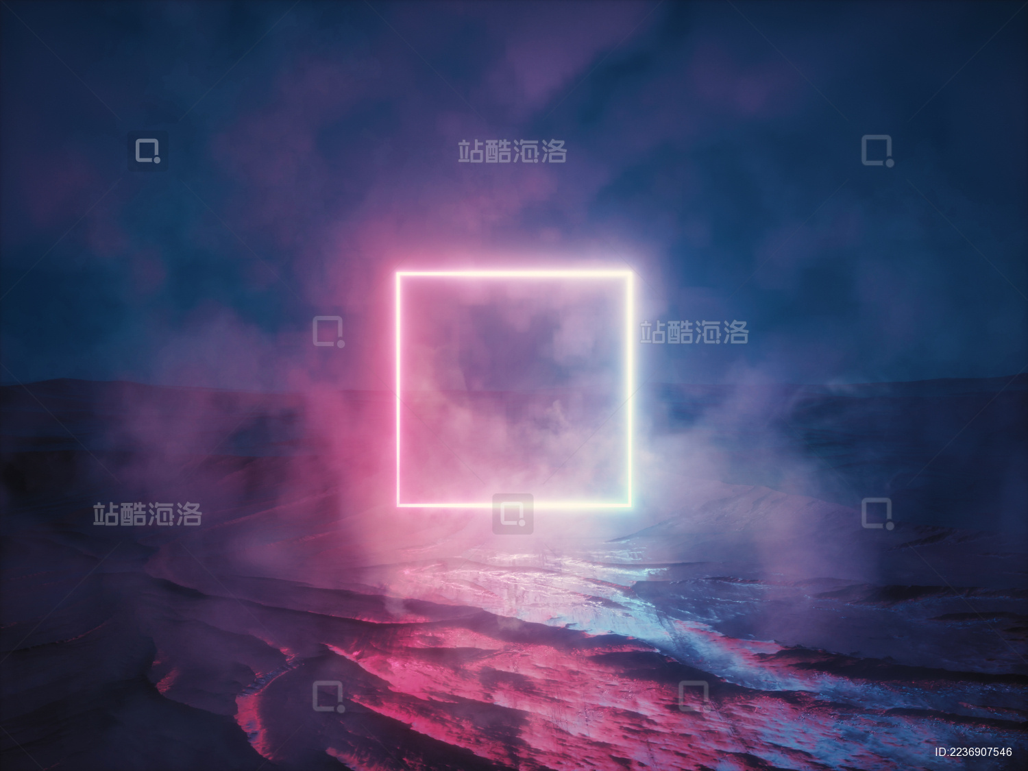 赛博朋克风格的未来科幻宇宙空间