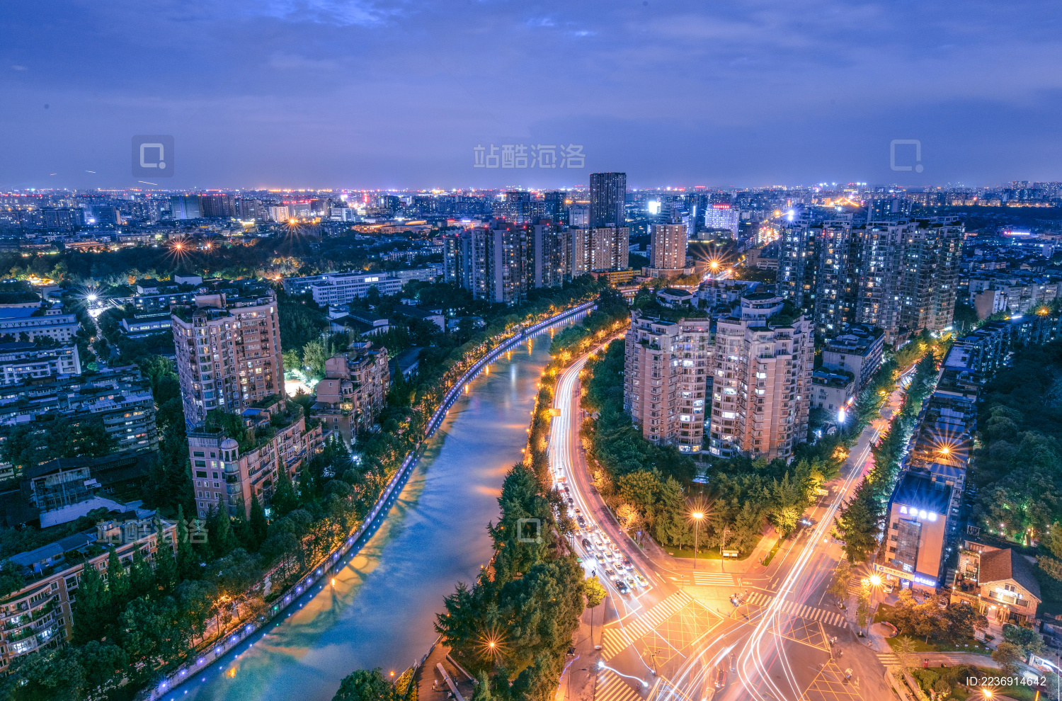 成都市武侯区锦江江滨风光