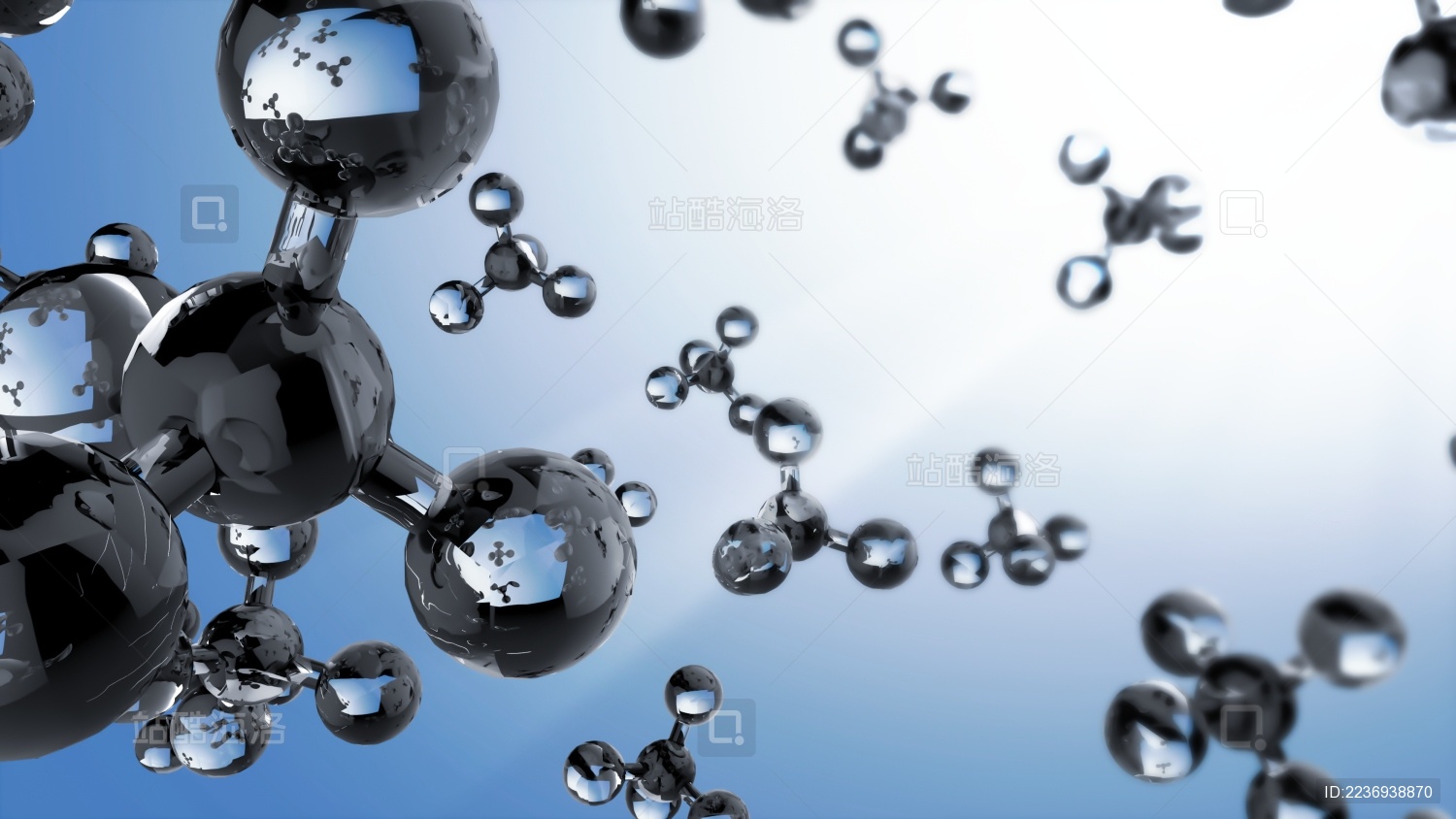 分子模型的三维图解 分子和原子的组成关系