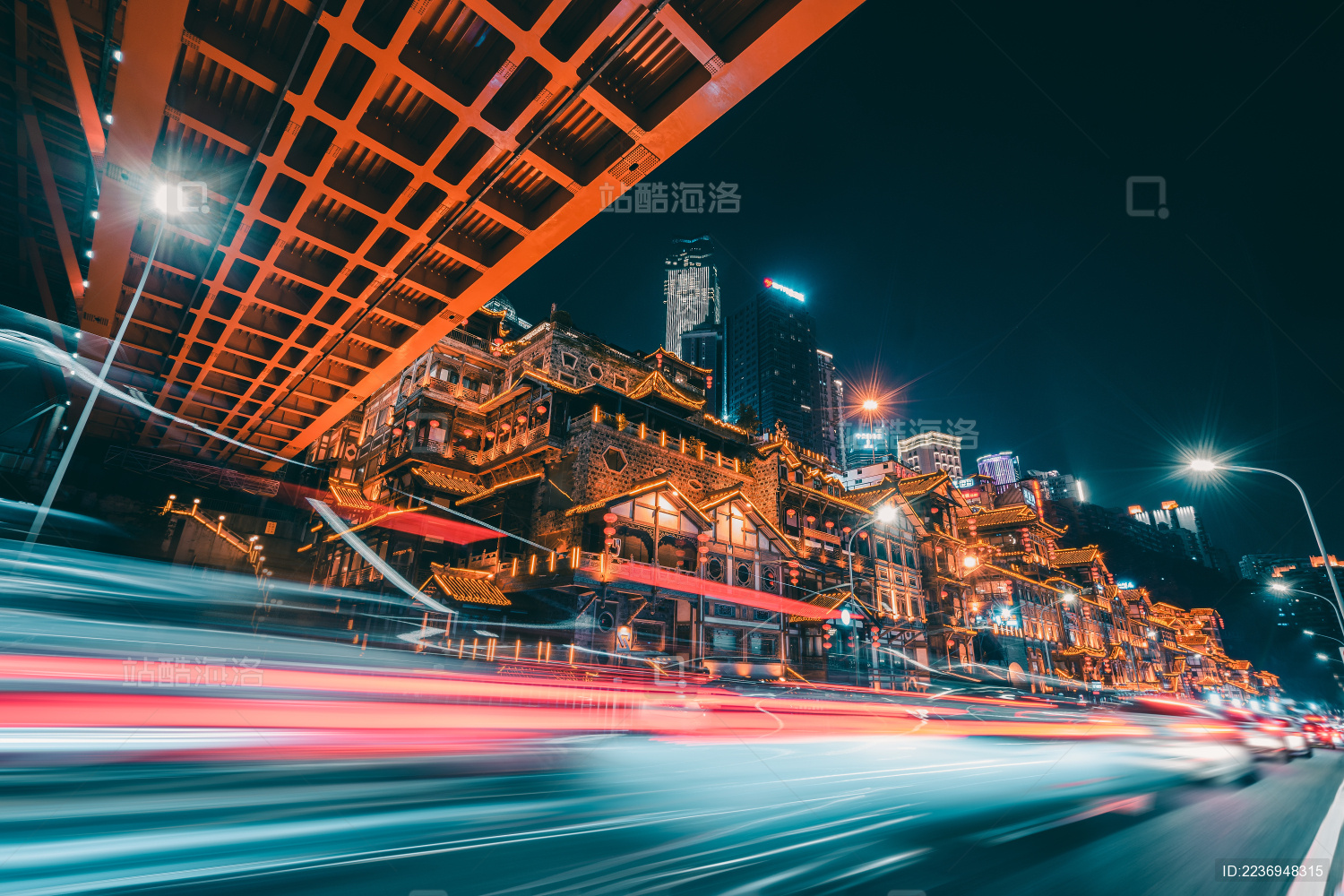 中国重庆渝中区洪崖洞夜景