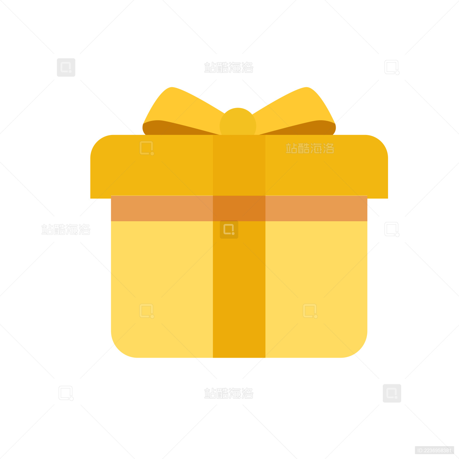 黄色的礼品盒子矢量插画元素