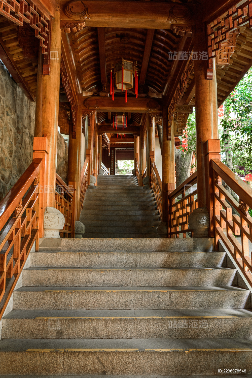 中国浙江省杭州市上天竺法喜寺廊亭