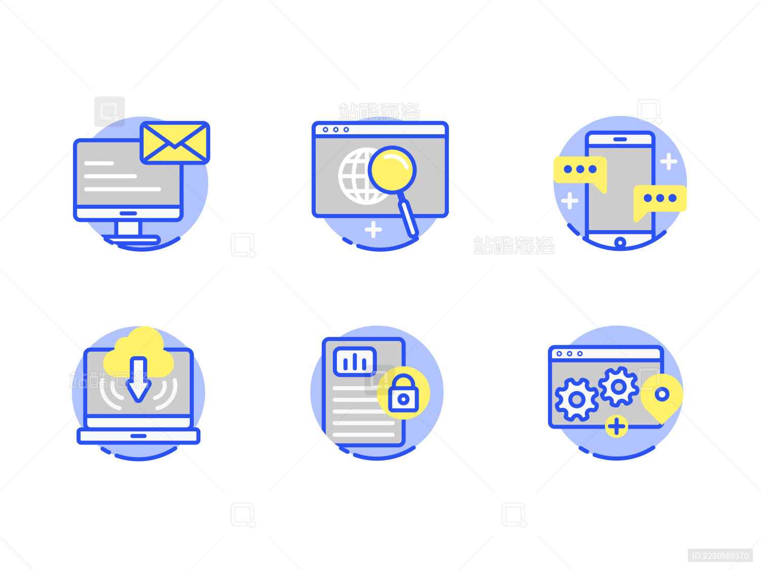 工具类线性图标6个图标设计