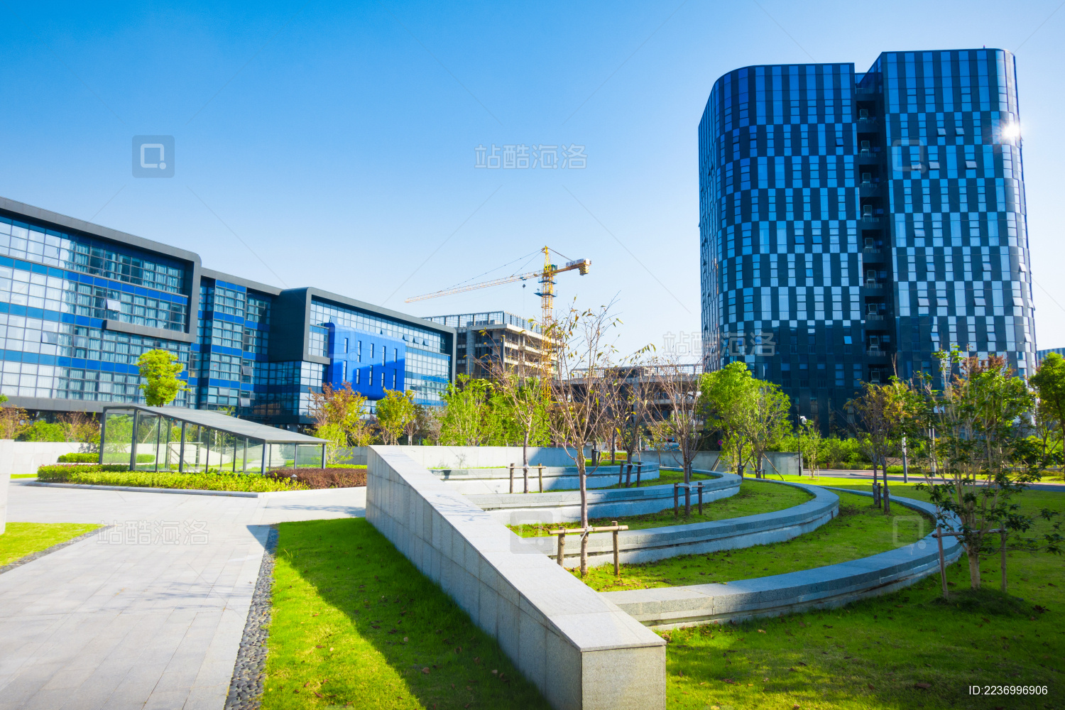 中国浙江嘉兴商务园区城市风光