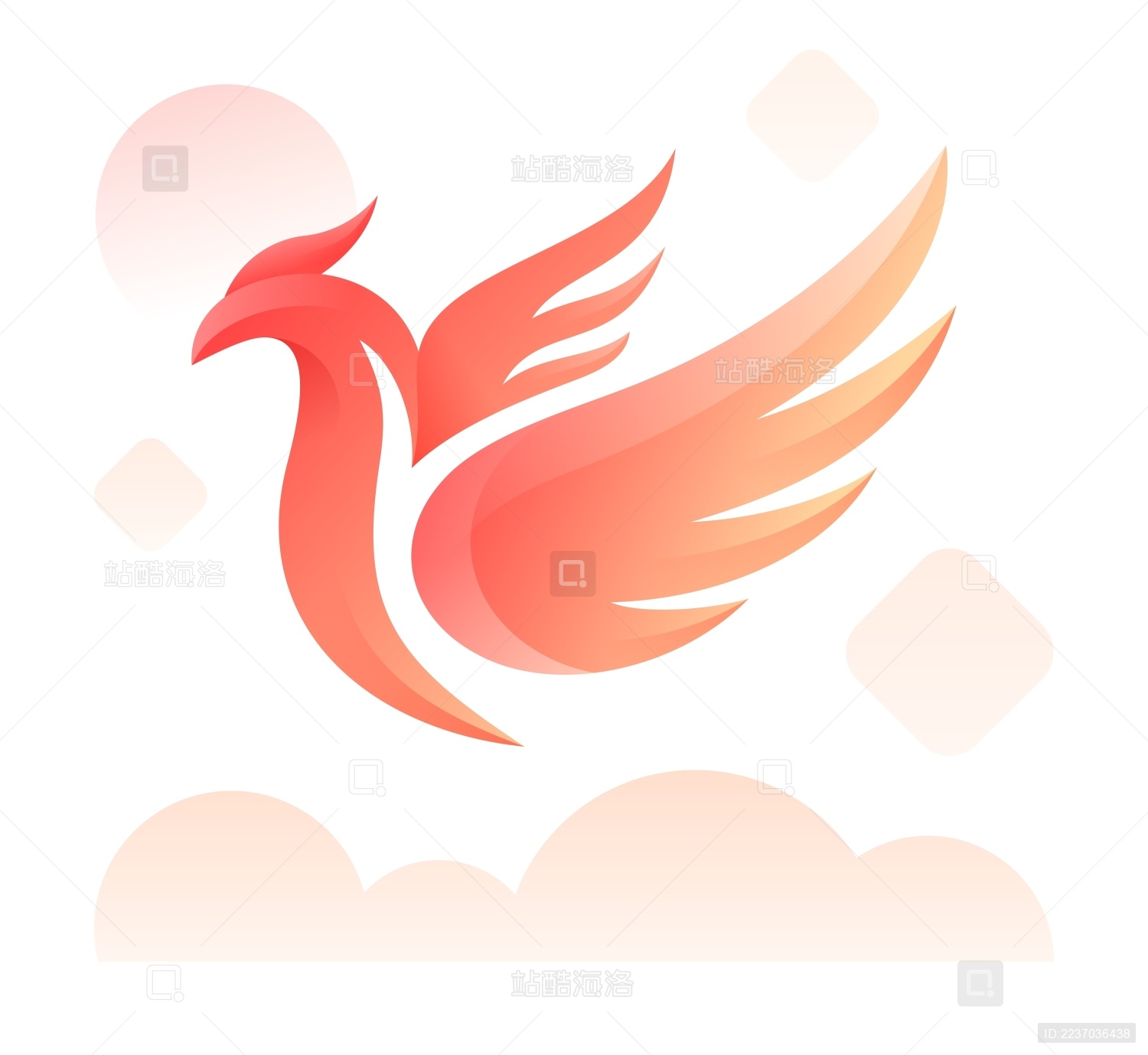 动物艺术图形系列设计-鸟儿