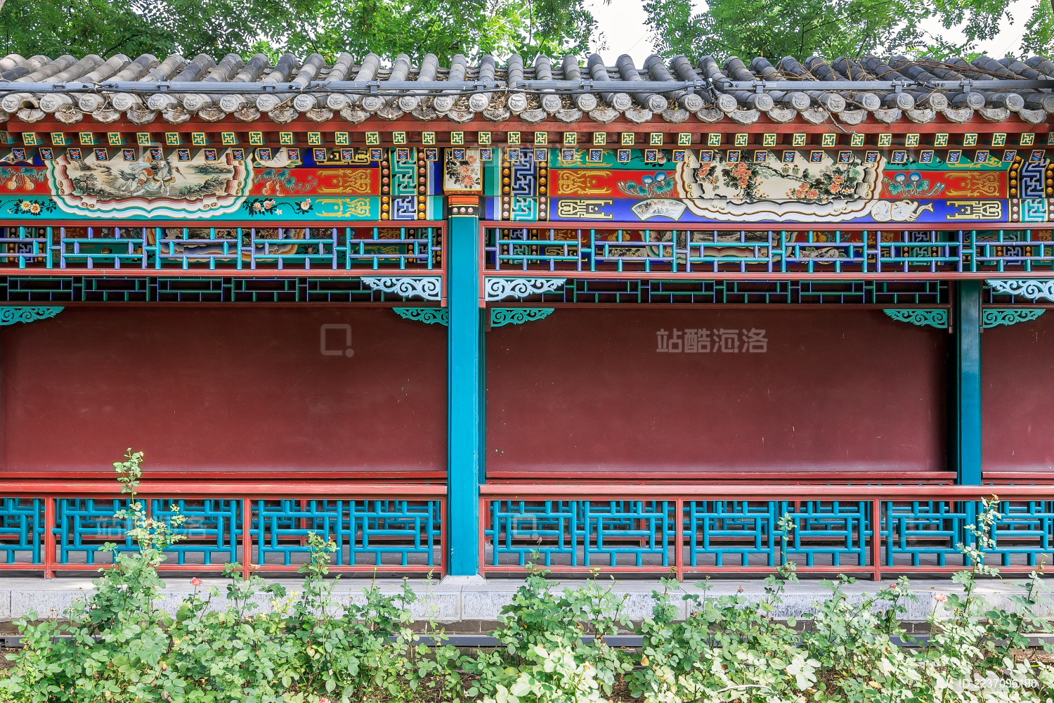 中国河北省正定县赵云故里中式廊亭