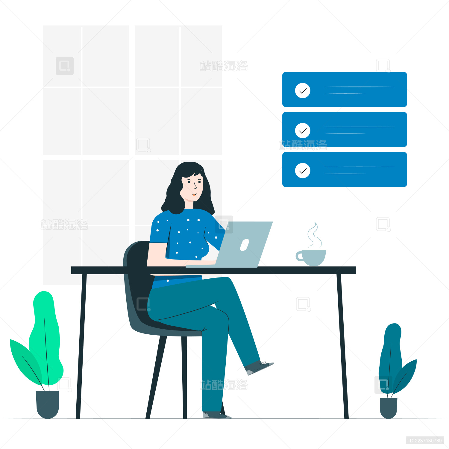 办公室工作插画