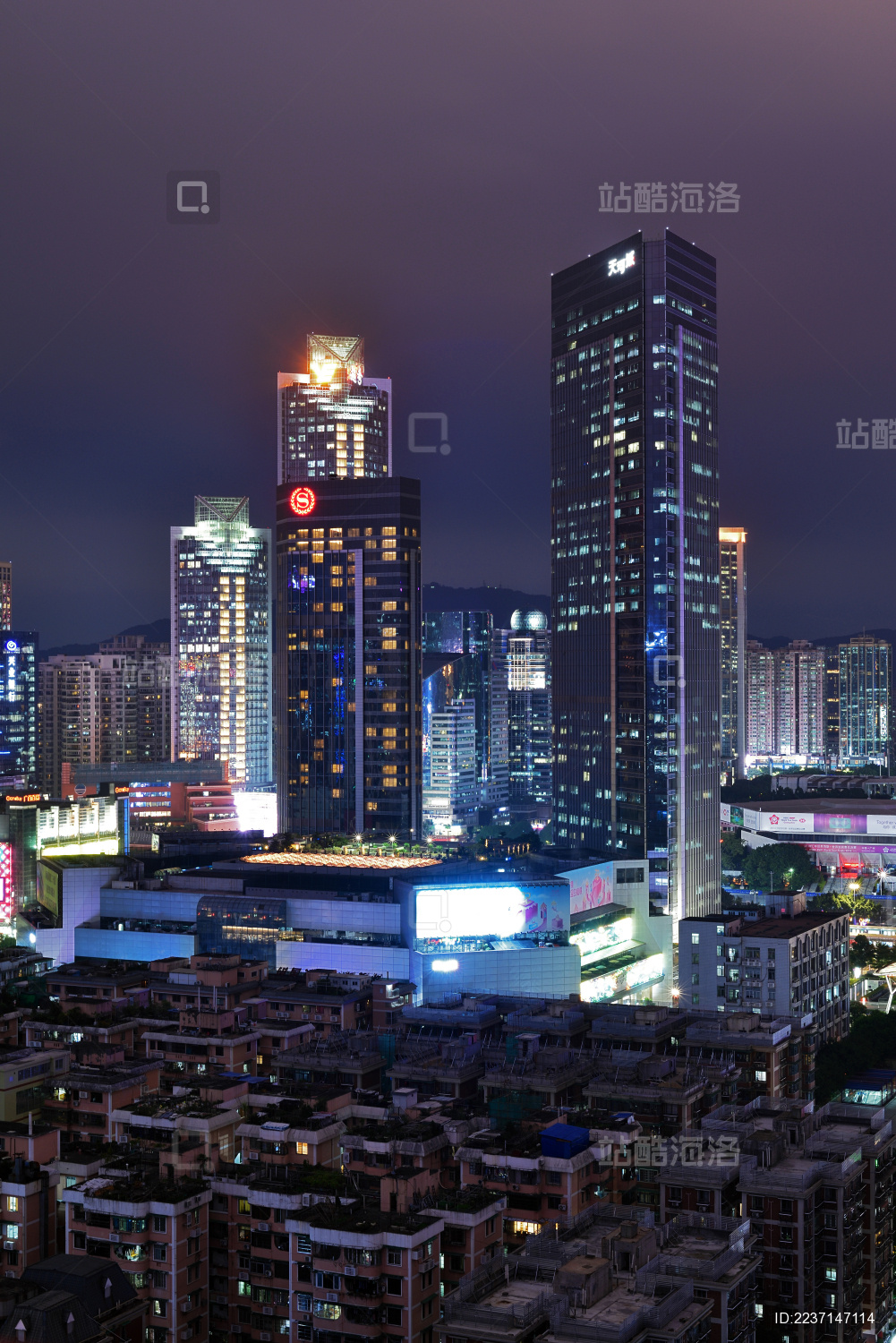 广州天河城体育中心城市风光夜景
