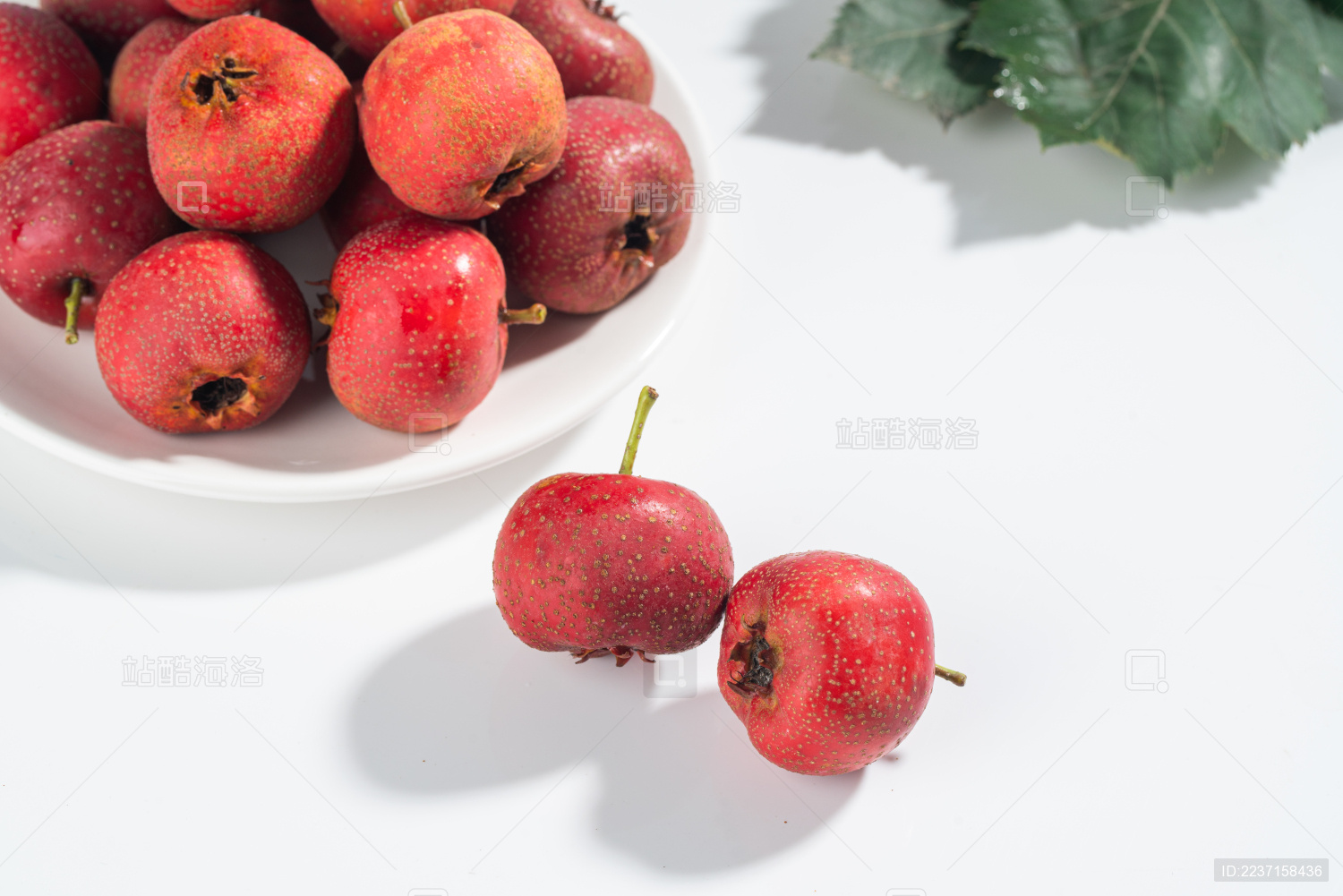 白色背景上的红色山楂
