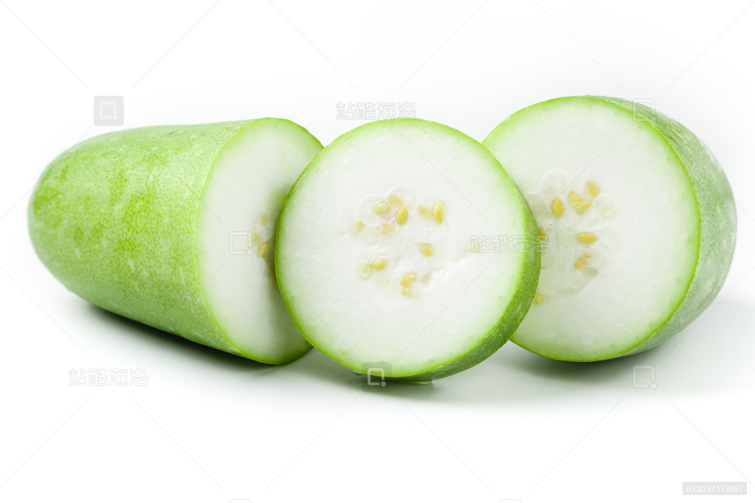 黑底上的有机冬瓜切面