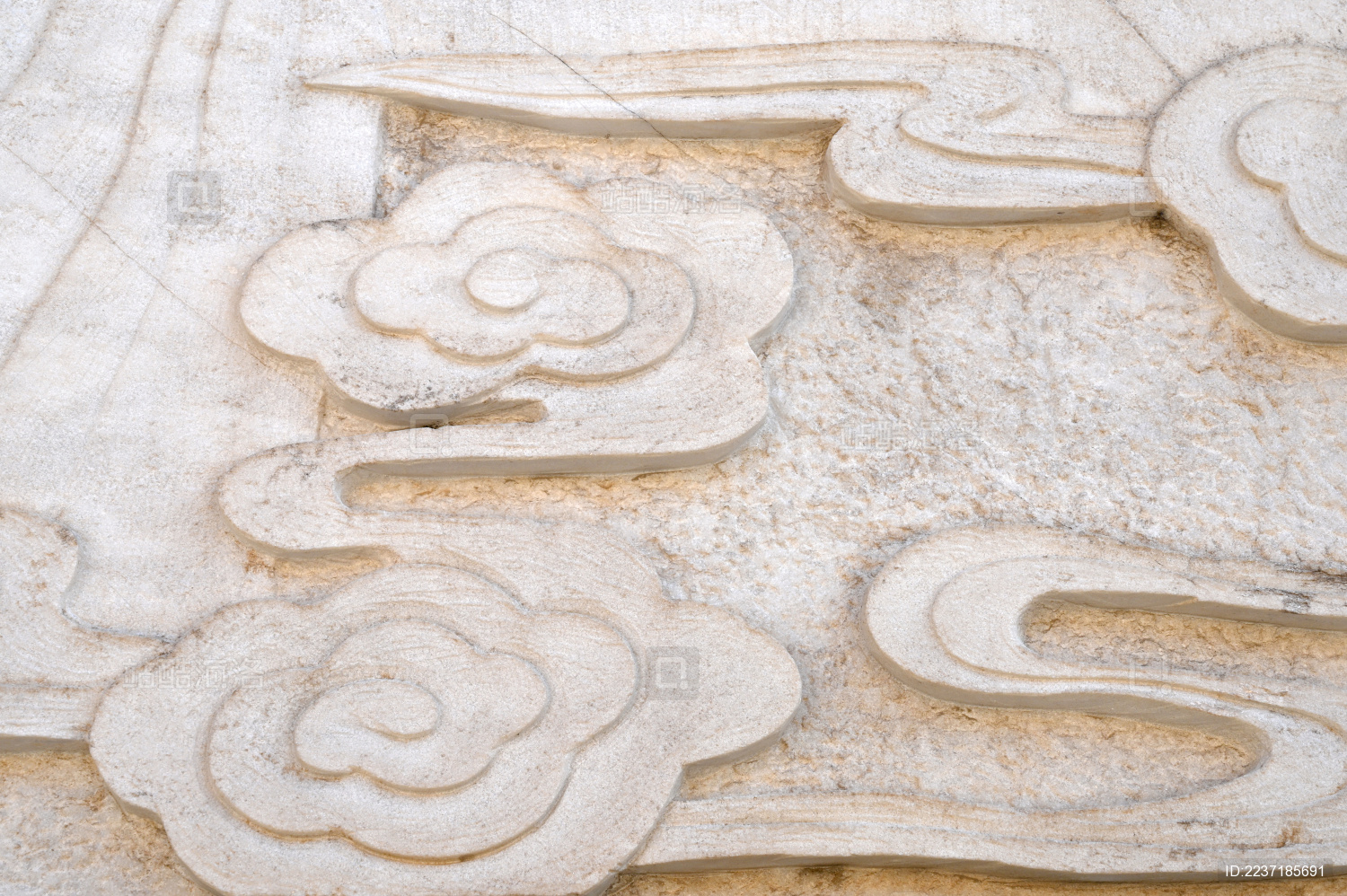 中国传统祥云图案浮雕石刻文化墙