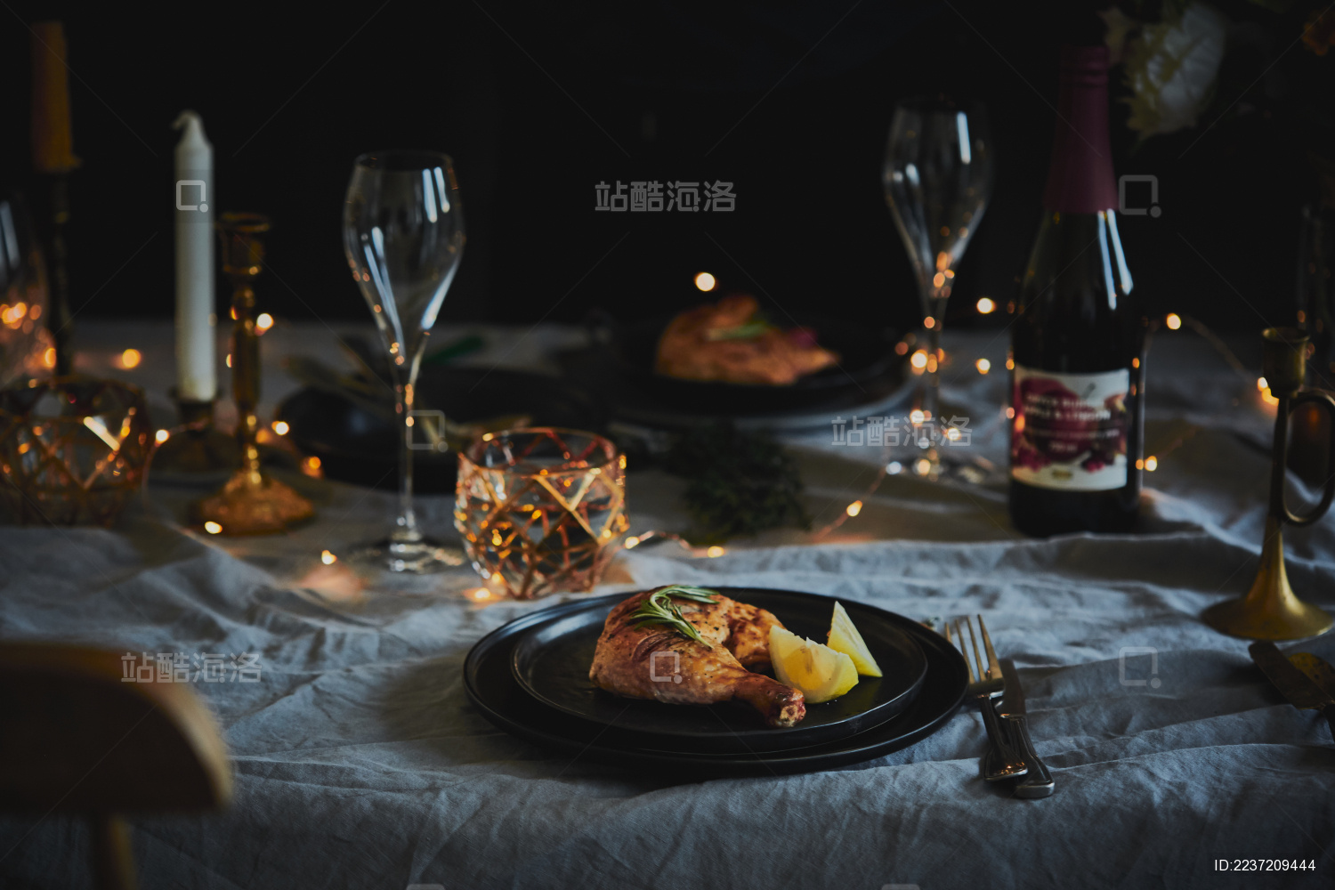 红酒烛光晚餐图片免费下载-5132101297-千图网Pro