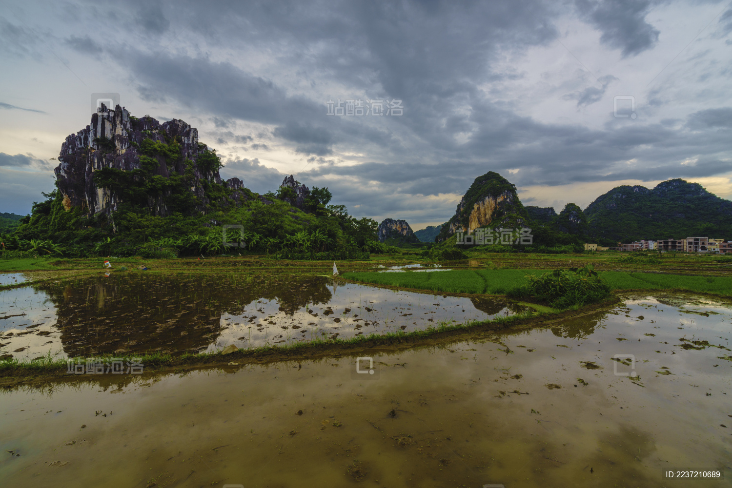 中国云浮市罗定县田园灌水自然风光