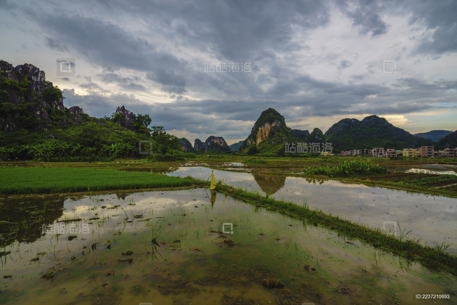 中国云浮市罗定县田园灌水自然风光