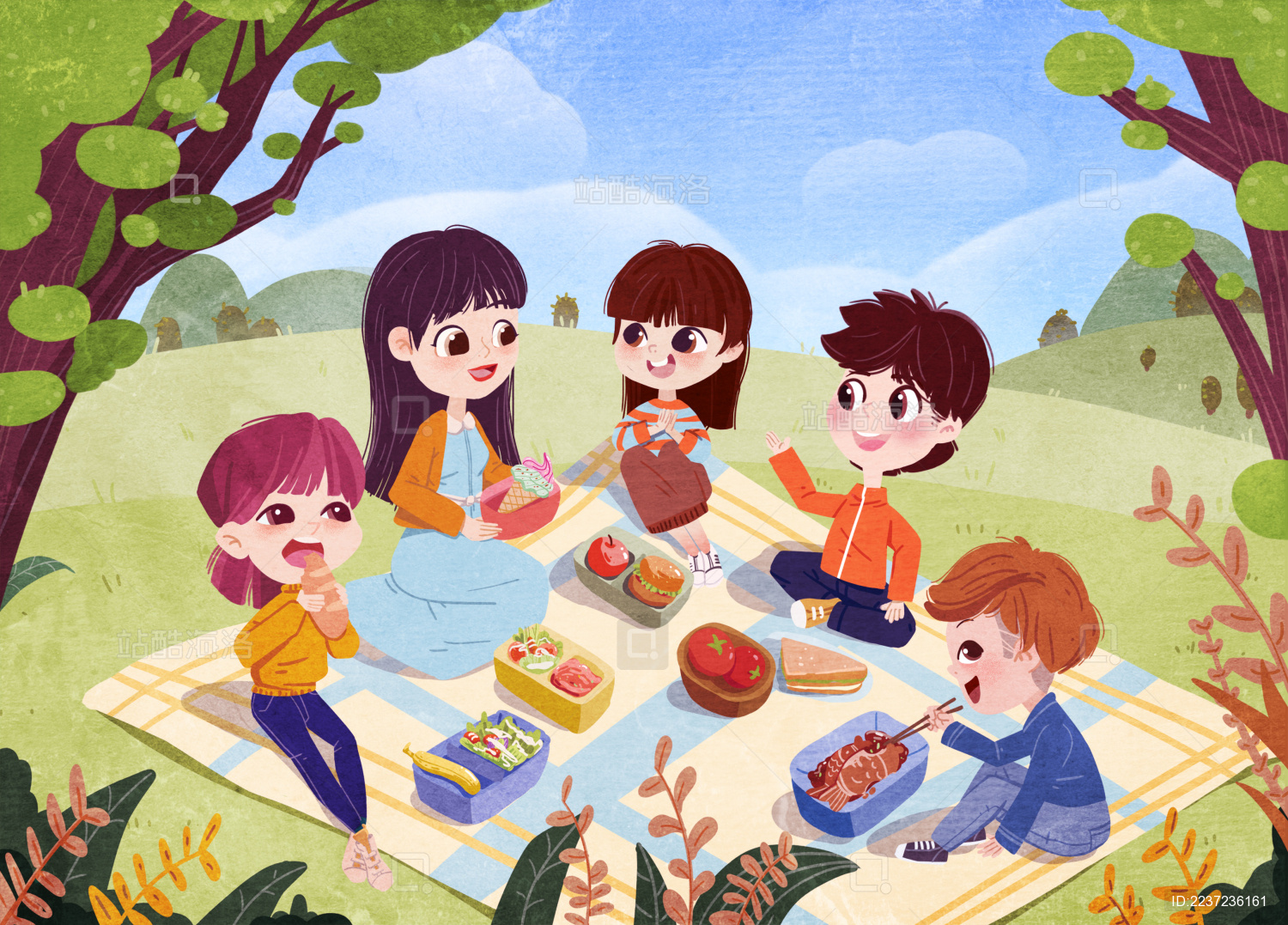 秋日野餐|插画|创作习作|树人五花 - 原创作品 - 站酷 (ZCOOL)