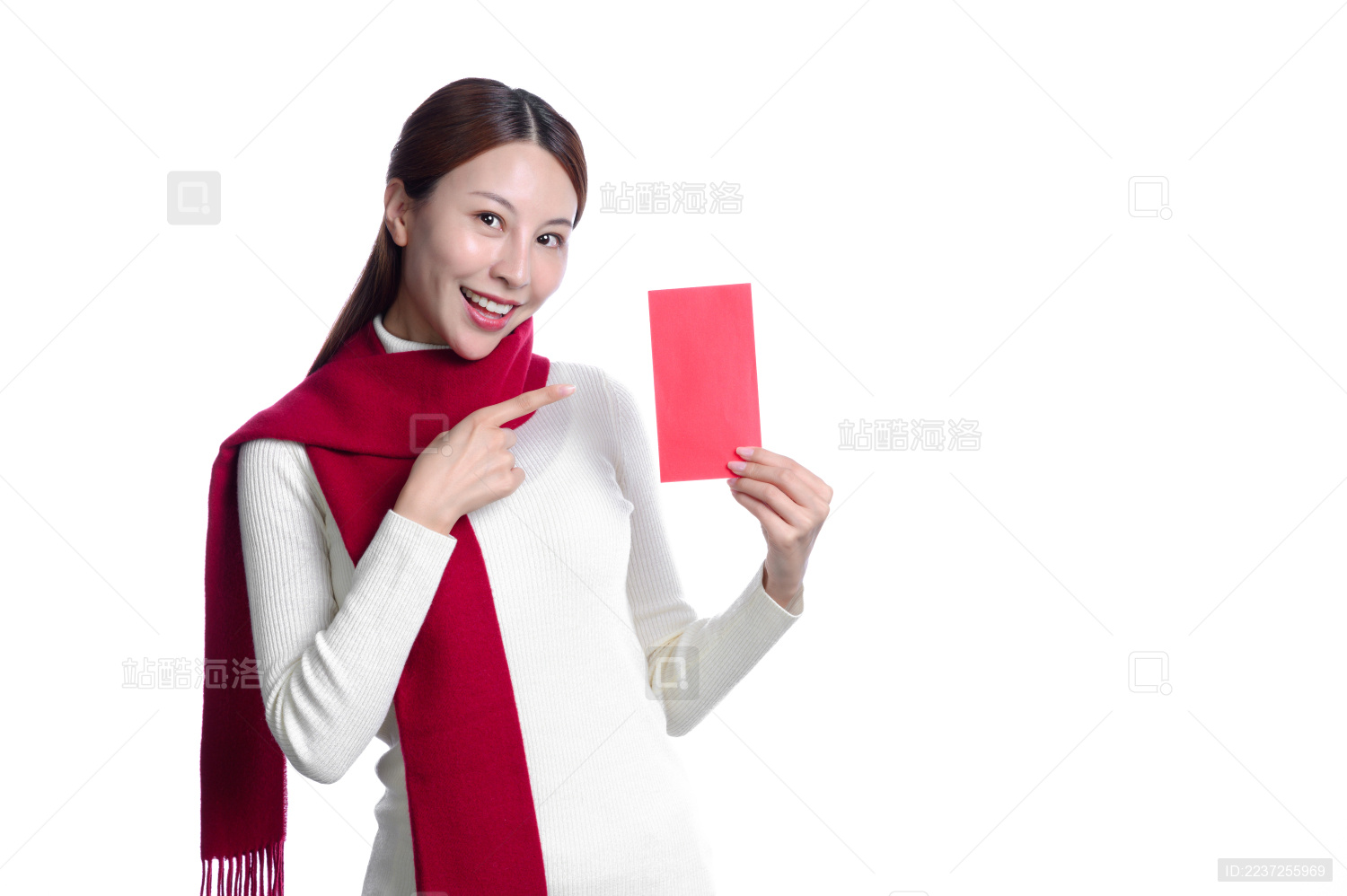 年轻亚洲女性春节主题棚拍