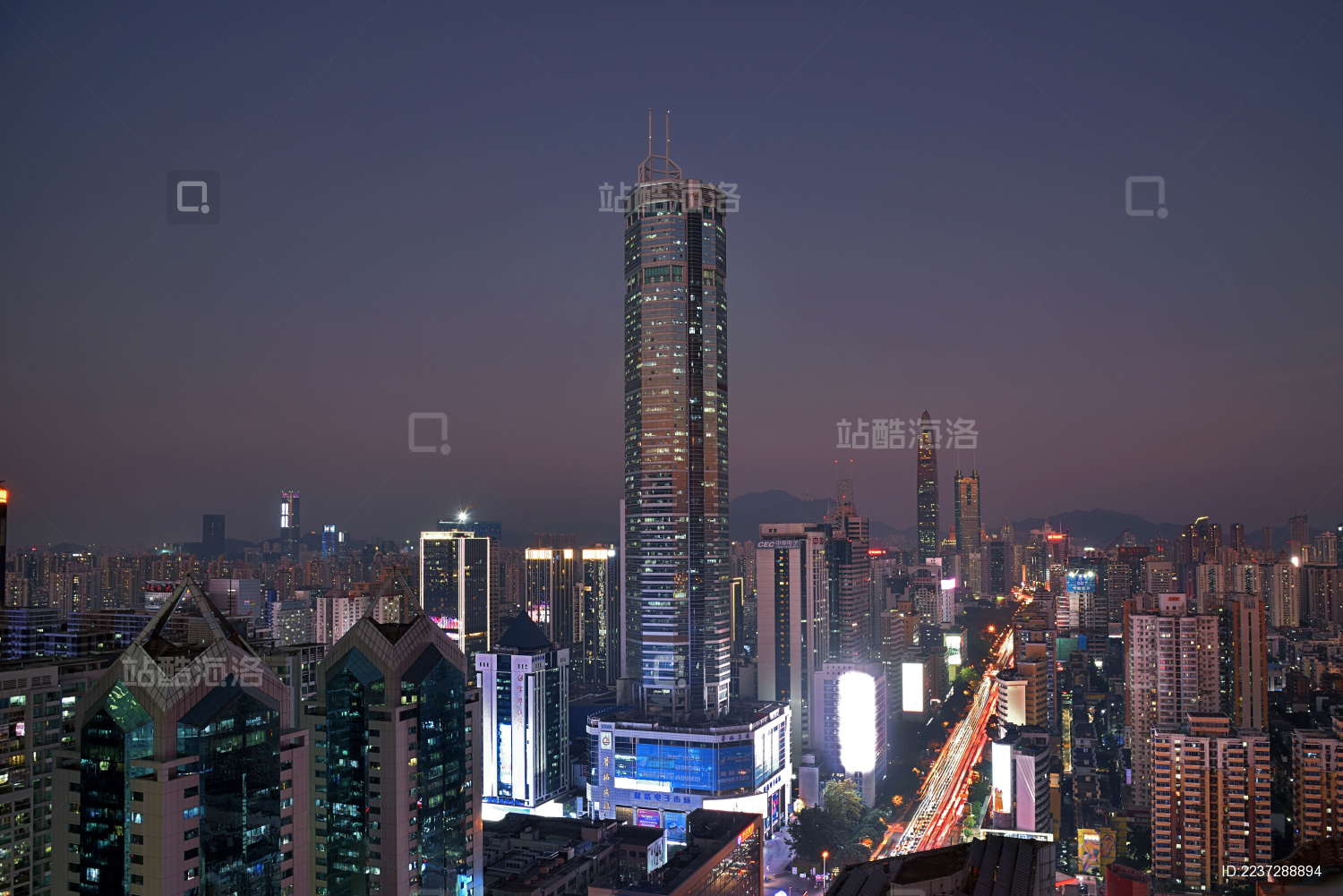 深圳华强北赛格广场城市风光夜景