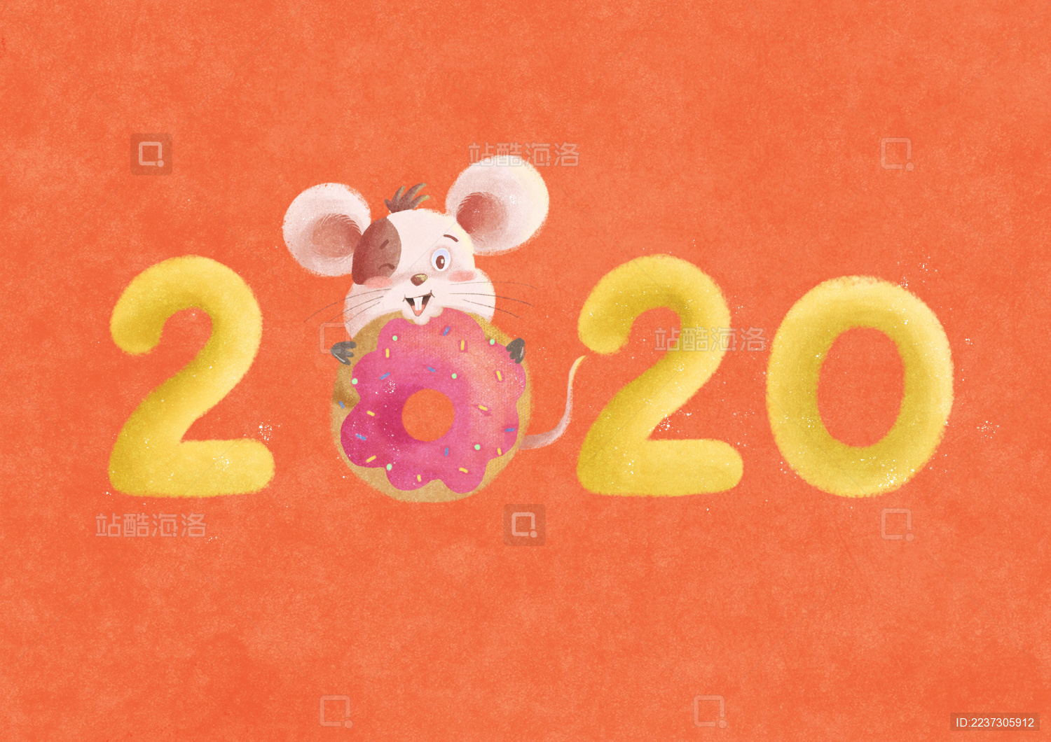 Q萌可爱甜滋滋的2020鼠年海报