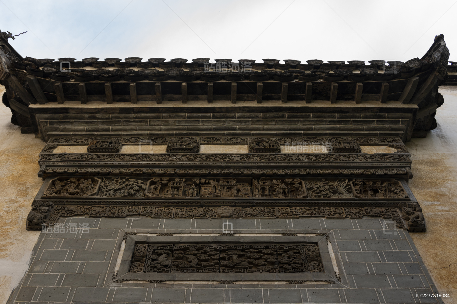 安徽省黄山歙县徽商大宅院明清时期传统徽派民居建筑艺术景观