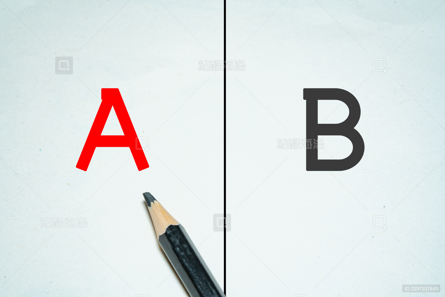 用铅笔进行人生的选择判断概念