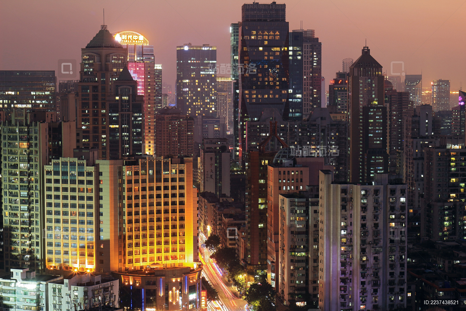 广州东风中路商务区城市风光夜景