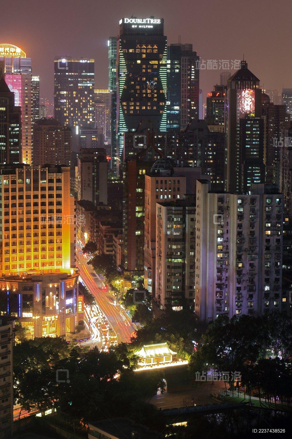 广州东风中路商务区城市风光夜景