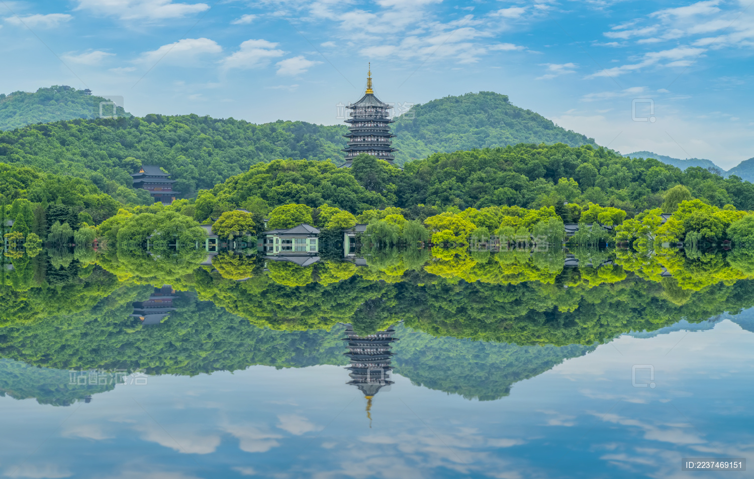 杭州西湖山水自然景观