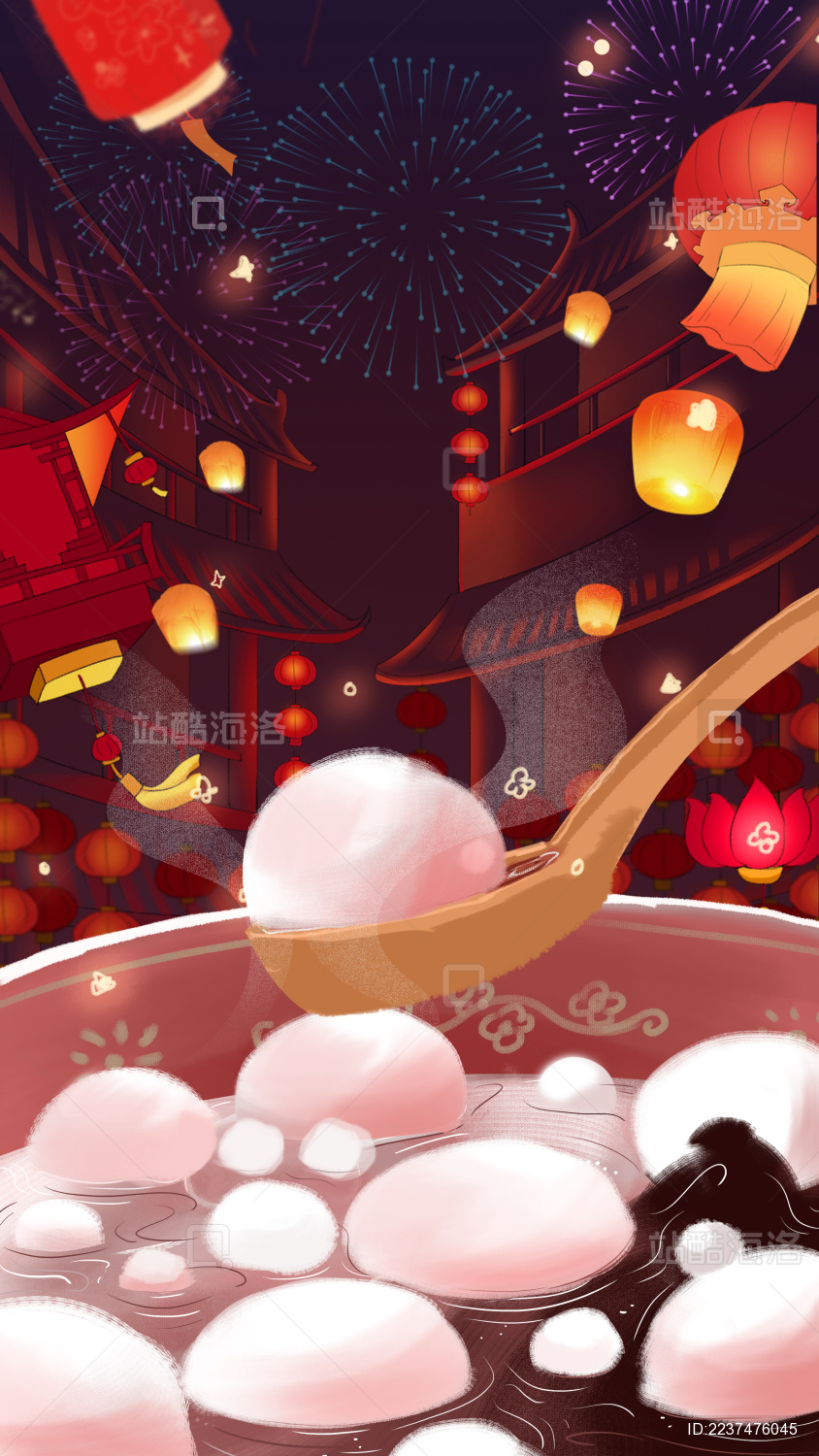 元宵节氛围海报