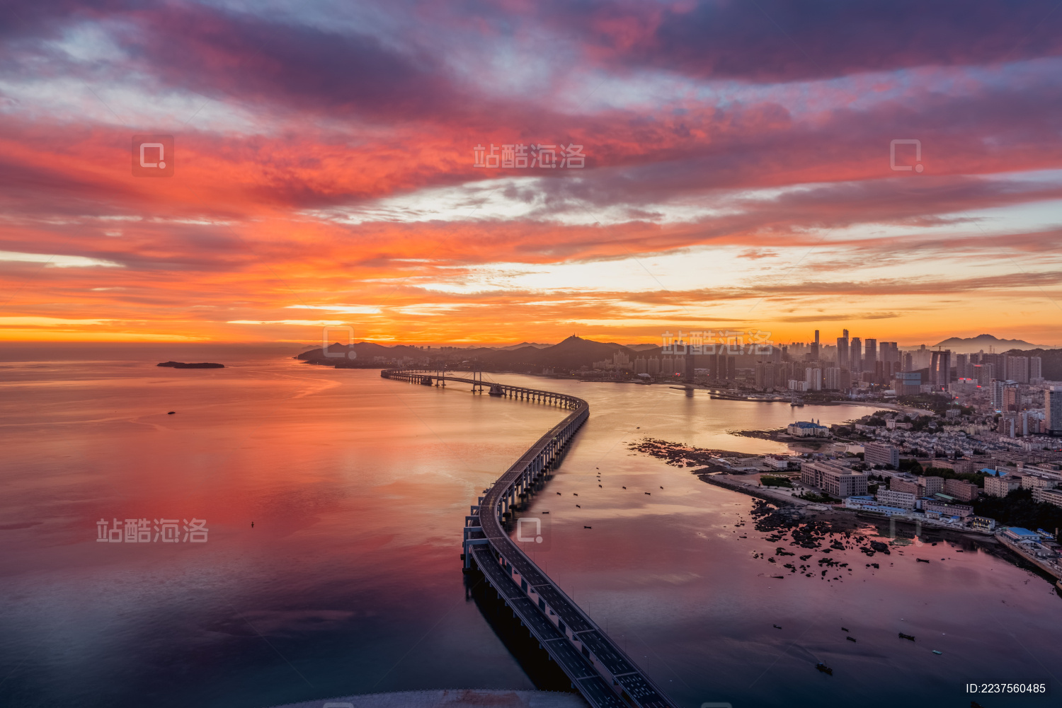 中国辽宁大连城市日出