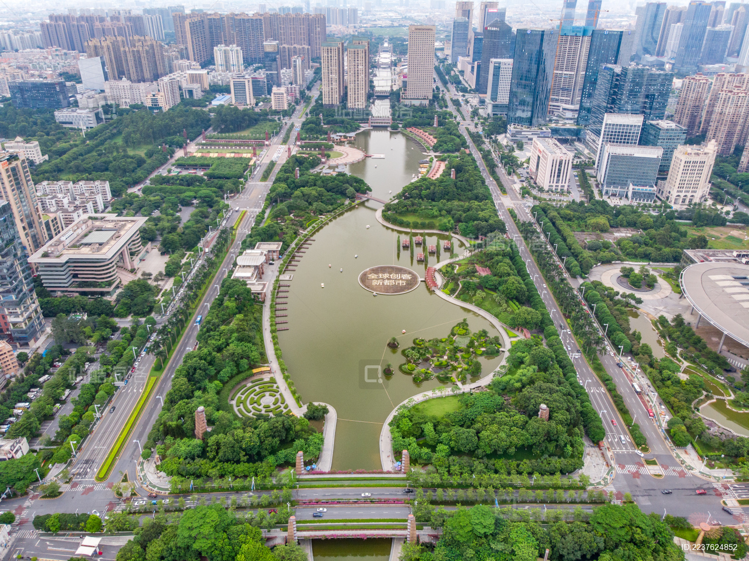 佛山城市风光 千灯湖公园