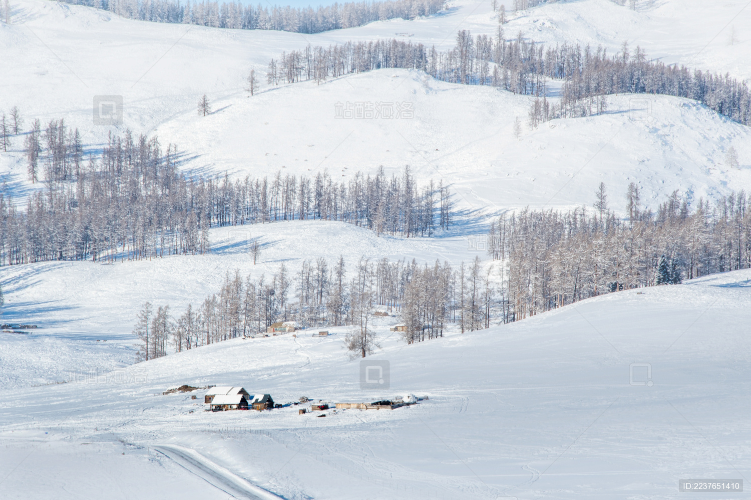 中国新疆库尔勒喀纳斯雪景