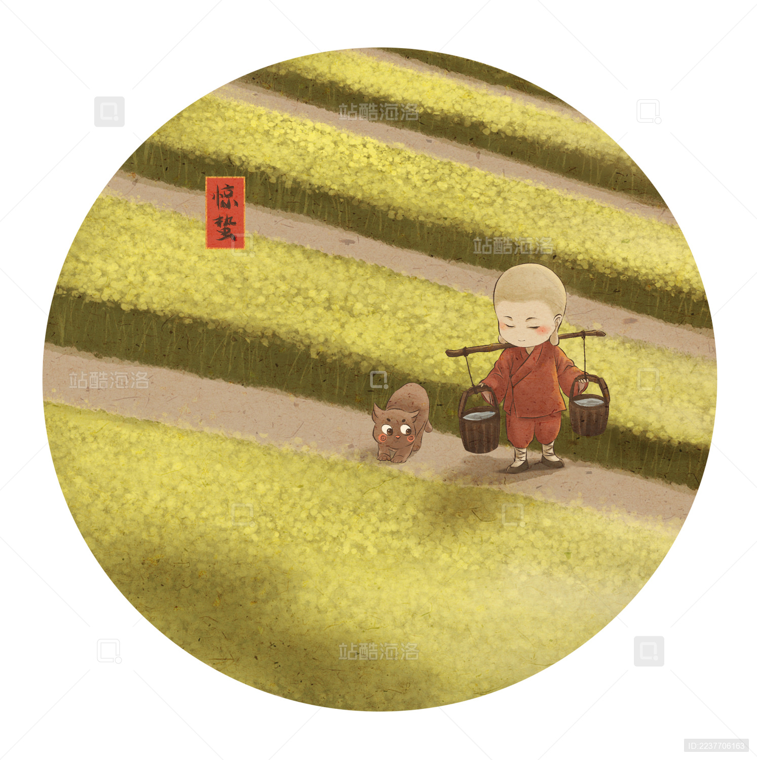 小和尚出尘与猫咪阿赤的节气日常-惊蛰