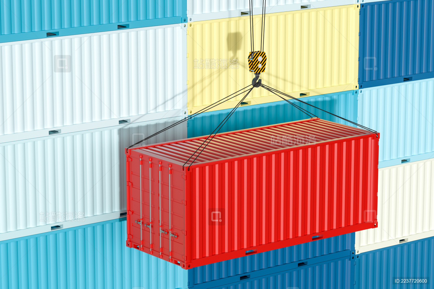 仓储与运输 工业感集装箱 三维渲染