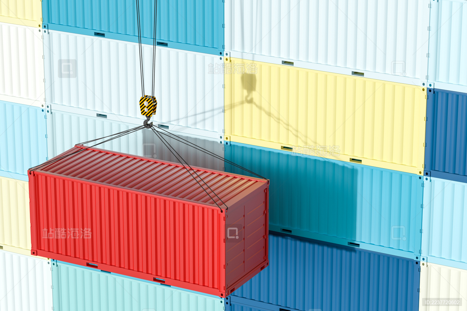 仓储与运输 工业感集装箱 三维渲染