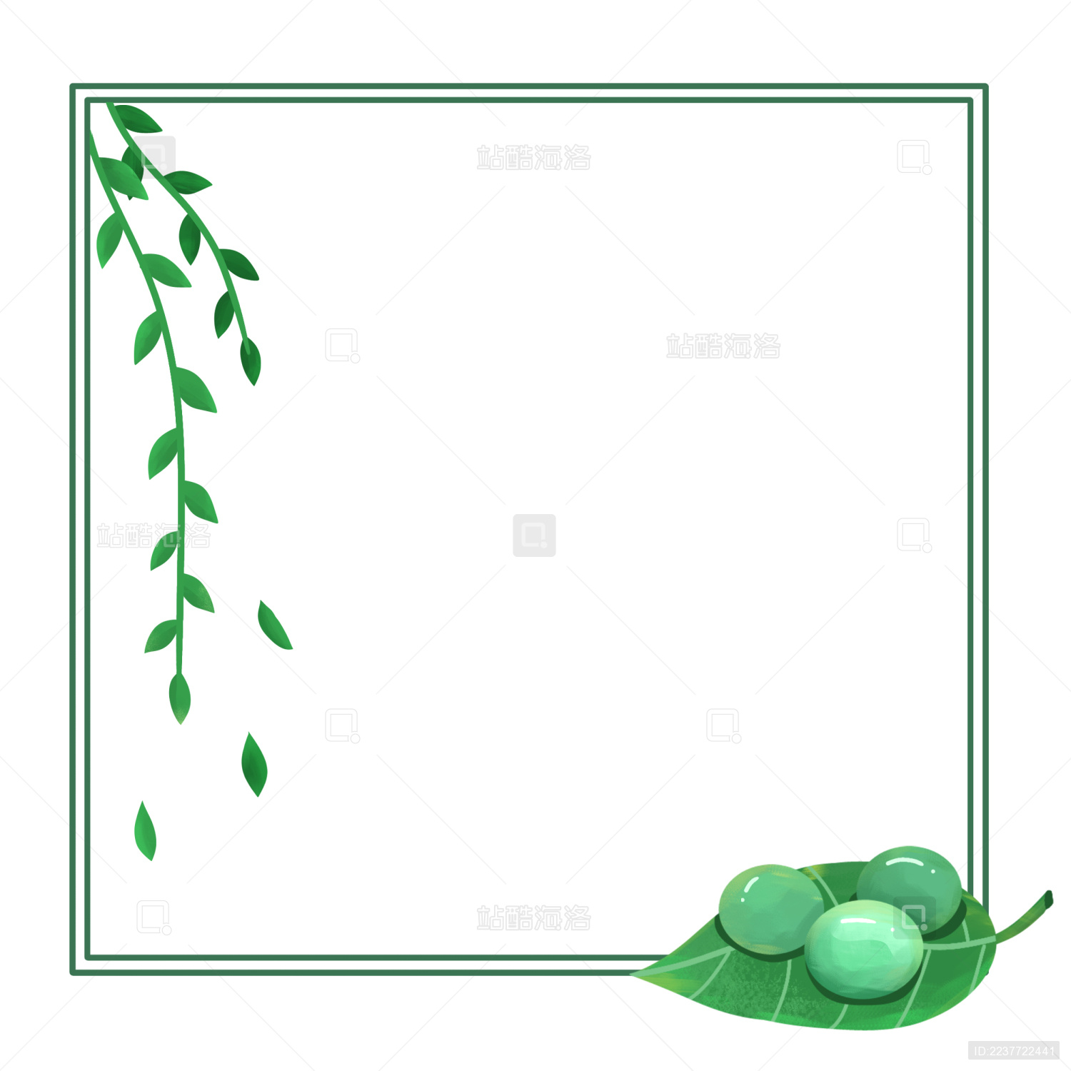 春天清明节青团边框
