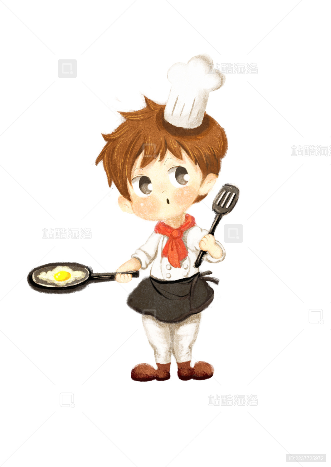 手绘卡通动漫q版厨师人物