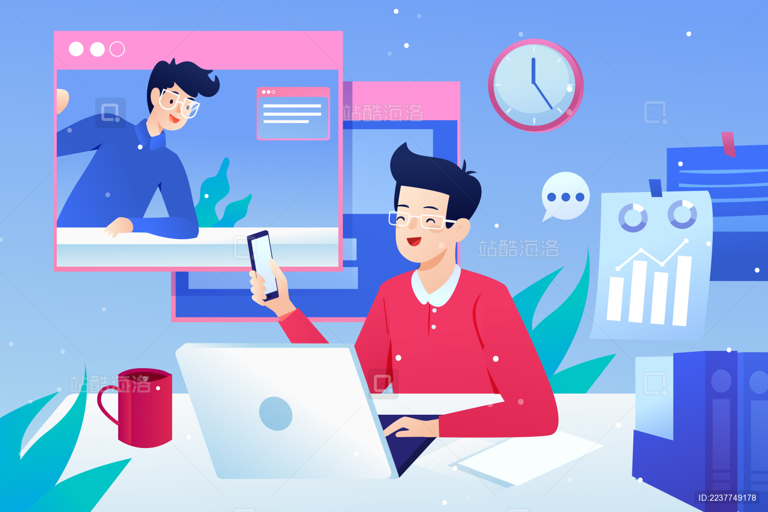 商务办公矢量插画