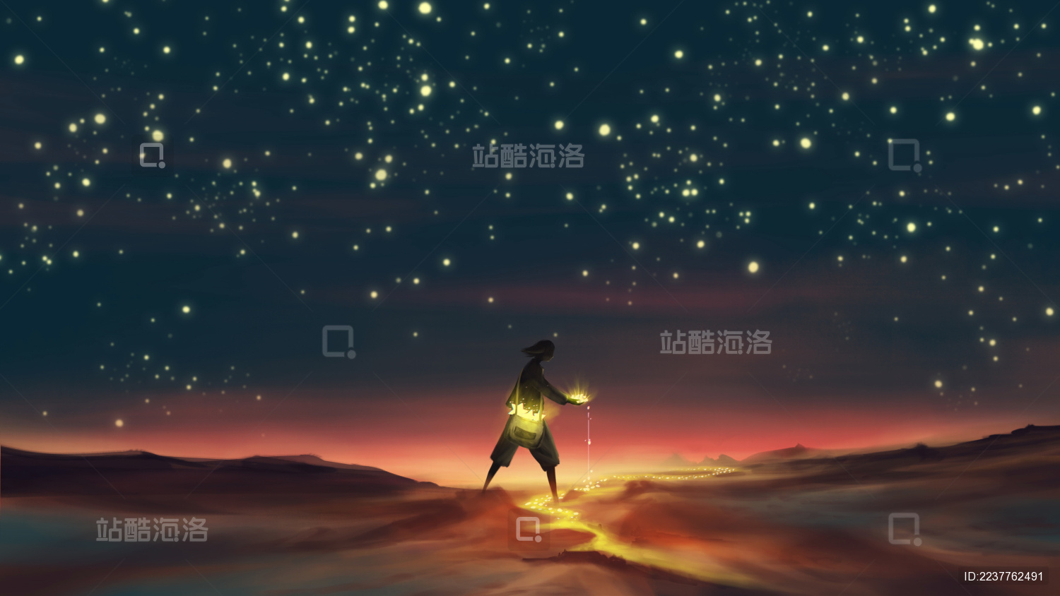 星空下手捧星辰的人