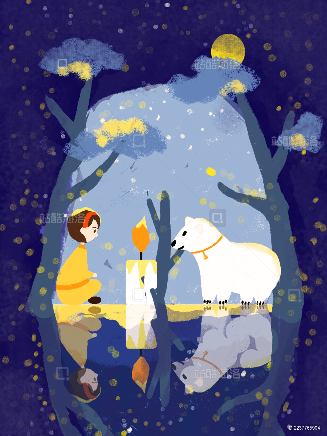 女孩和熊保护地球一小时